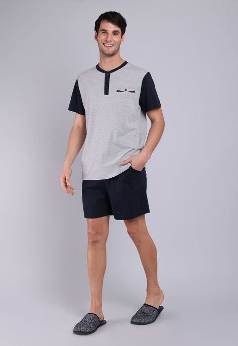 Pijama Corto Cuello Redondo Arrow P1V3006GR-3