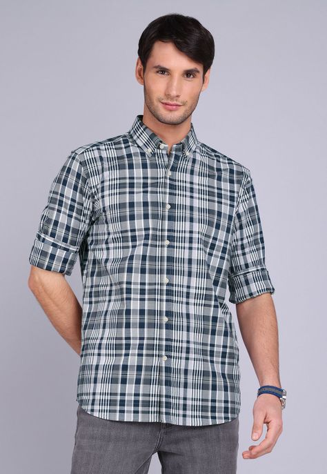 Camisa Oxford Cuadros Manga Larga Arrow CM3018SNB-0