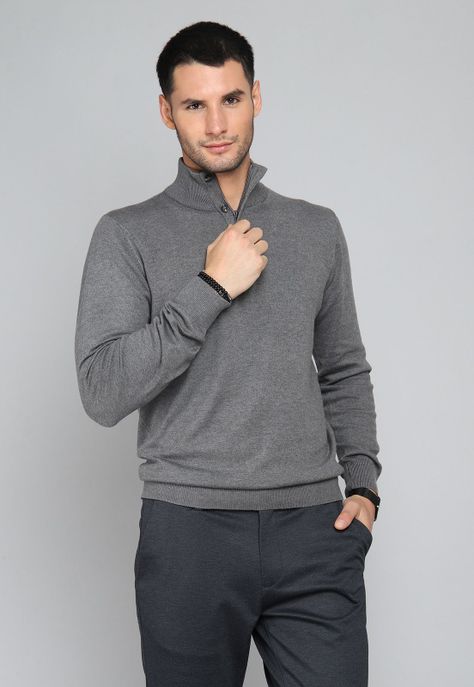 Sweater Manga Larga Arrow SW31044GR-0