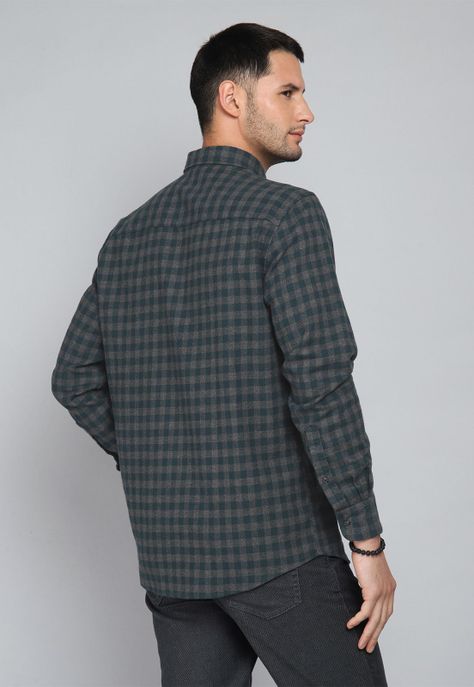 Camisa Cuadros Manga Larga Arrow CM31013AZ-1