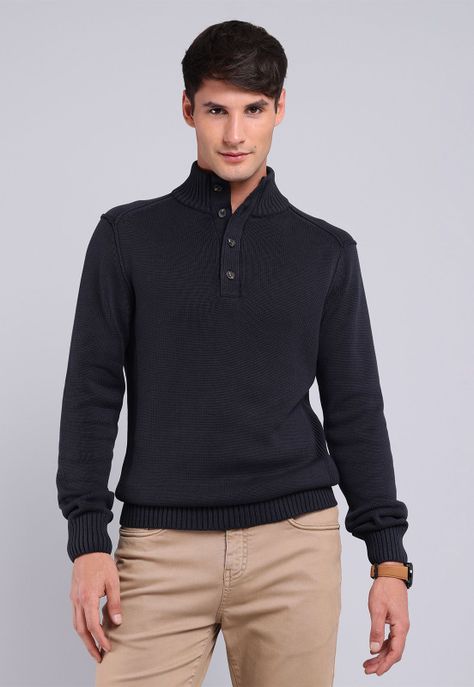 Sweater Half Button Arrow SW2711WCB-0