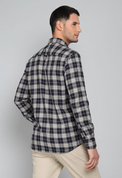 Camisa Cuadros Manga Larga Arrow CM31041NB-1