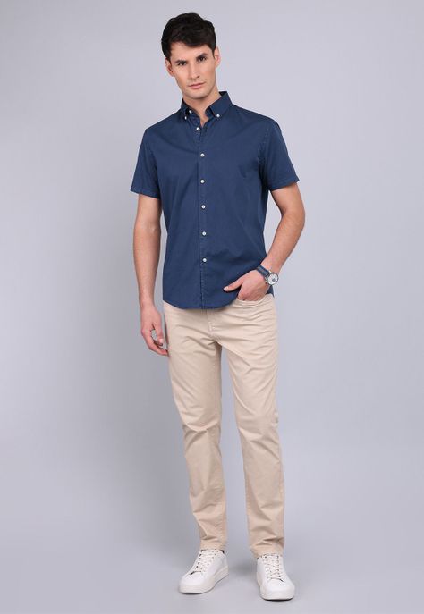 Camisa Manga Corta Garment Dyed Arrow CM3041SAZ-3