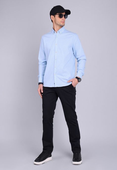 Camisa Oxford Rayas Manga Larga Arrow CM3015SCE-2