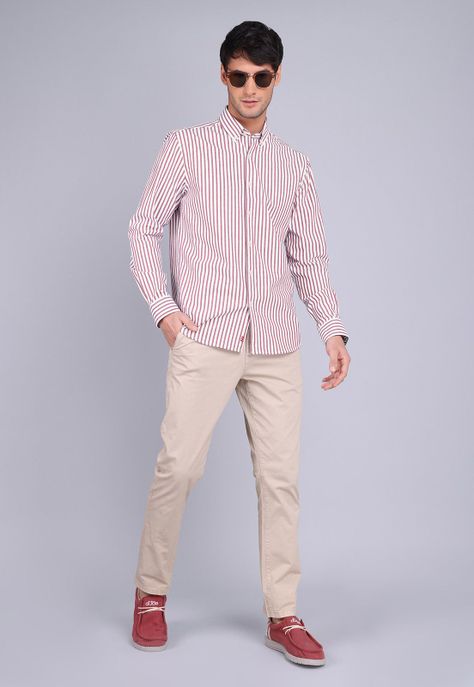 Camisa Oxford Rayas Manga Larga Arrow CM3014SRO-2
