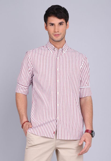 Camisa Oxford Rayas Manga Larga Arrow CM3014SRO-4