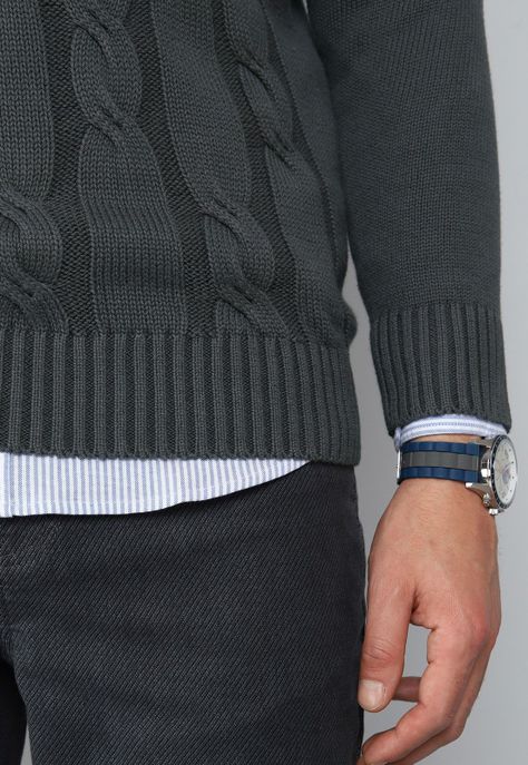 Sweater Cuello Smoking Arrow SW31045GR-4
