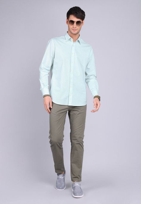 Camisa Oxford Spandex Manga Larga Arrow CM3002SVE-2