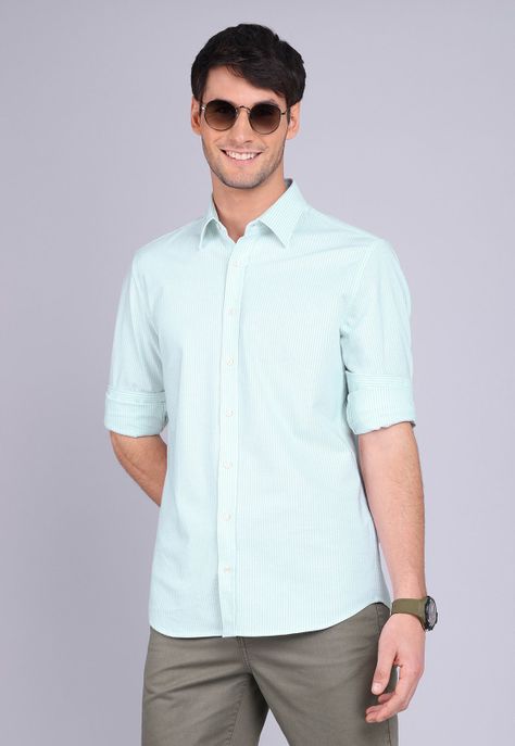 Camisa Oxford Spandex Manga Larga Arrow CM3002SVE-4