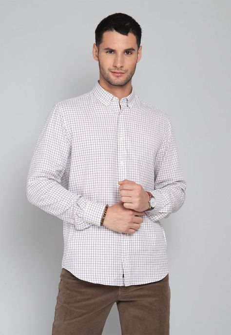 Camisa Cuadros Manga Larga Arrow CM31004AZ-0