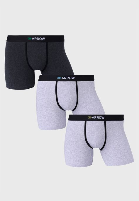 Boxer 3 Unidades Liso Arrow BO32321GR-0