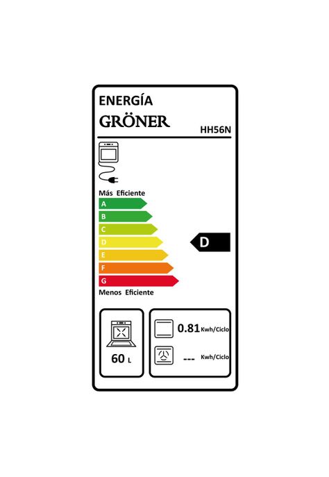 Horno Eléctrico Empotrable Gröner Inox 4F 56L-5