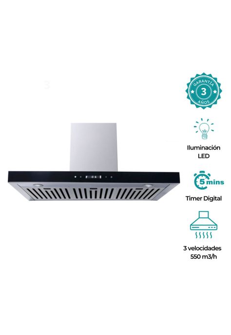 Campana Decorativa Digital Inox 90cm - 550 (m3/h)-1