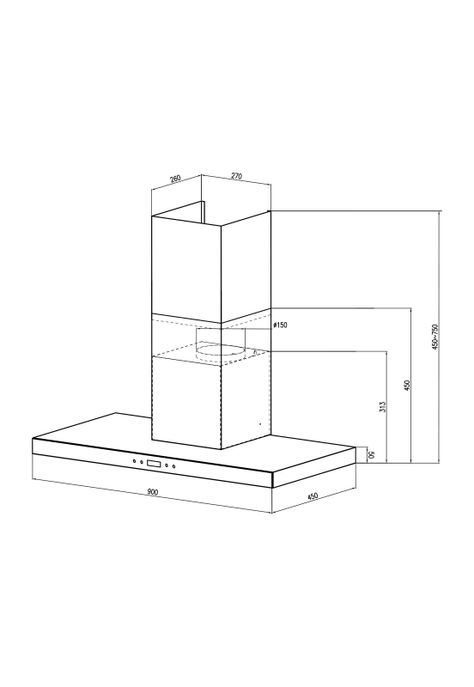 Campana Decorativa Digital Inox 90cm - 550 (m3/h)-3
