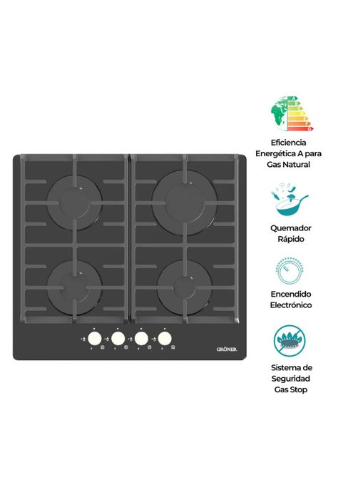 Encimera a Gas Gröner Vitro 4Q-0