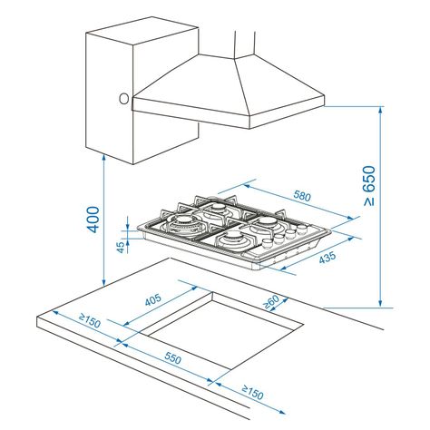 Encimera a Gas Gröner Inox 4QL-4