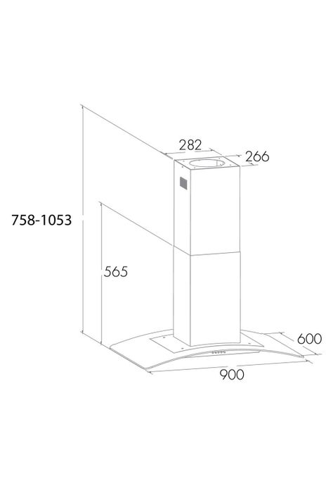 Campana Isla Gröner Inox 90 cm-6