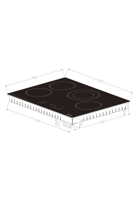 Encimera Vitrocerámica Gröner Touch Dual 4Q-3
