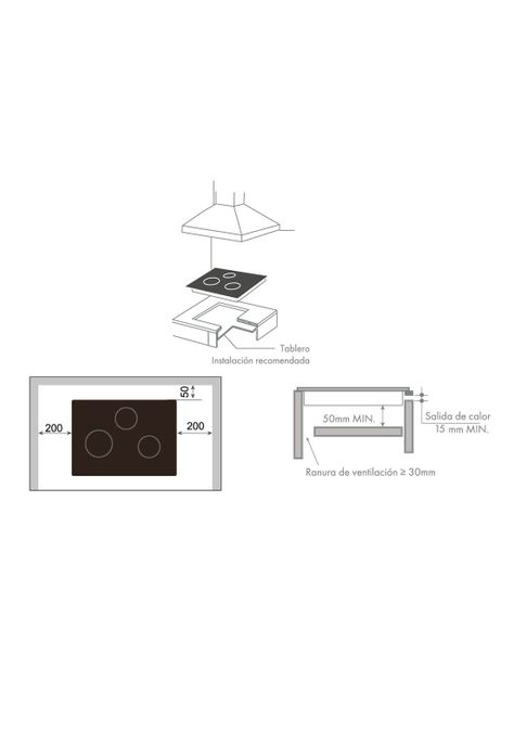Encimera Vitrocerámica Gröner Touch Black 3Q-3