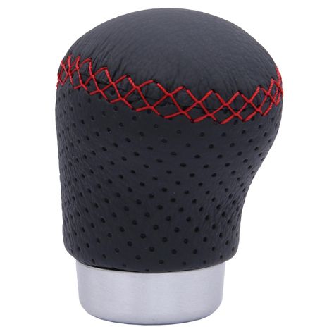 Pomo Perilla Palanca Cambio Para Autos Color Negro Rojo-2