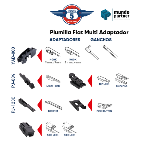 Plumilla Delantera 19 Pulgadas 27,5 Cm Multi Adaptadores -1