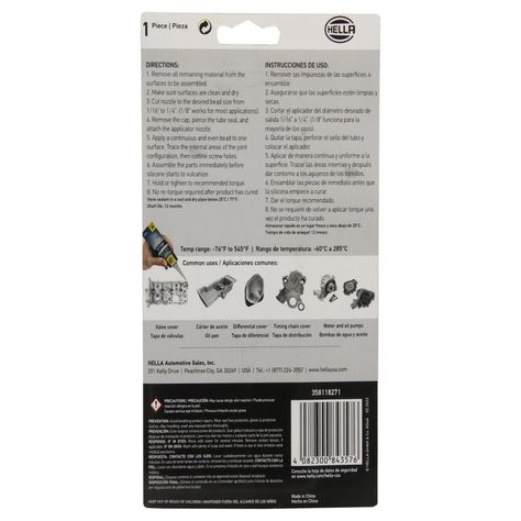 Silicona Formadora Juntas - Tubo X 85G - Gris Marca Hella-1
