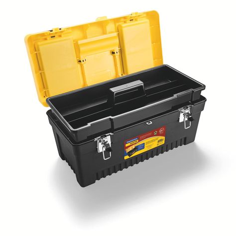 Caja Porta Herramientas Plástica Tramontina Color Negro 50 Cm-1