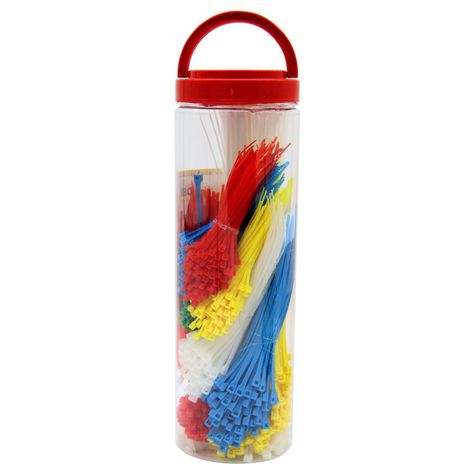 Pote Surtido Amarras Plasticas 1000 Unidades Blanca y Roja-1