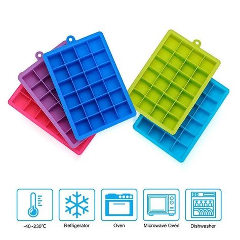 Bandeja Cubetera Silicona Con tapa Flexible Cubos de Hielo-2