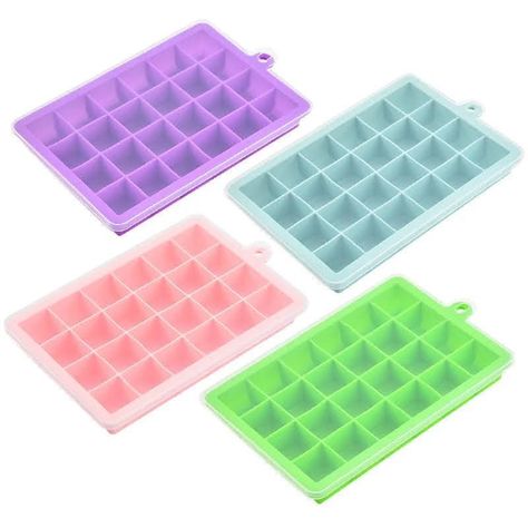 Bandeja Cubetera Silicona Con tapa Flexible Cubos de Hielo-4