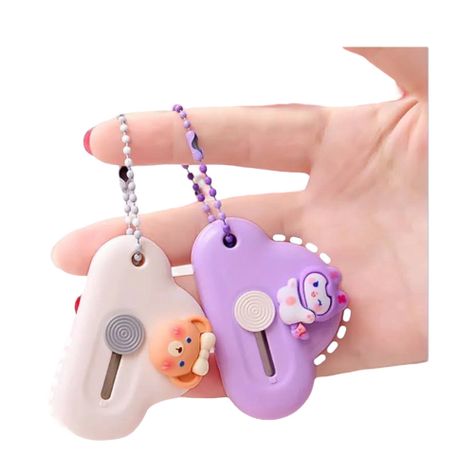 Pack X2 Mini Corta Carton Cuchillo Cartonero Portatil Kawaii-0