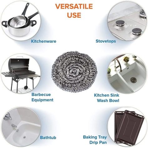 Pack x4 Esponja Metalica Virutilla Para Cocina Ollas-4