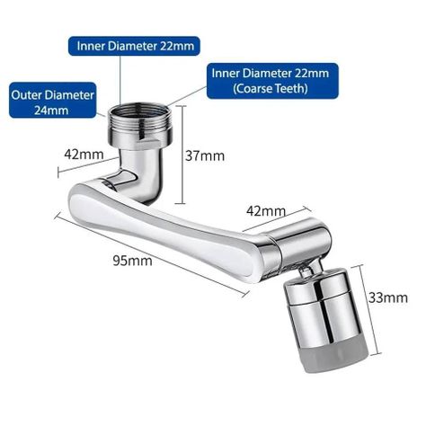 Grifo Ahorrador Agua Rotacion 1080° Aireador Llave Universal -3