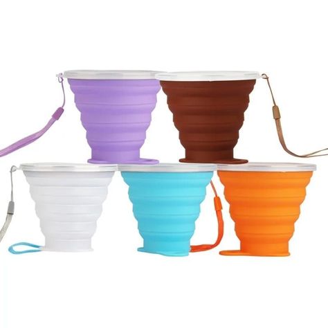 Vaso Portatil Plegable Silicona Camping Viajes 270ml-1