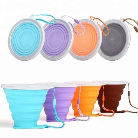 Vaso Portatil Plegable Silicona Camping Viajes 270ml-5