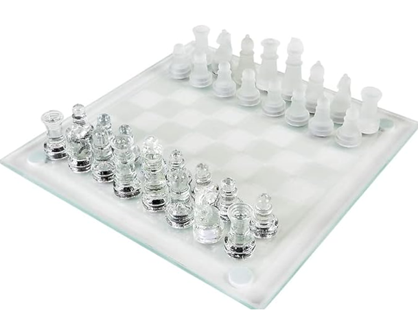 Ajedrez De Vidrio 25 X 25 Cms Juego Mesa Glass Chess-1