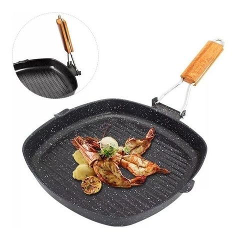 Sarten Antiadherente Cuadrado Parrilla Plancha Grill 20cm-3