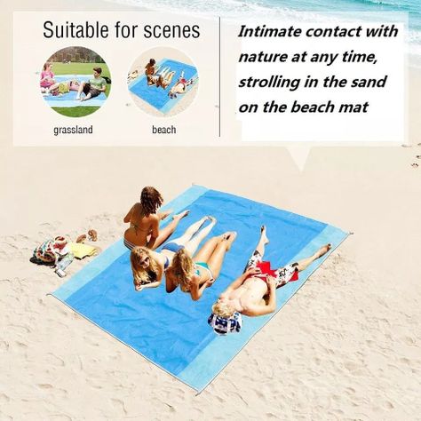 Manta Antiarena Para Playa Picnic Camping Impermeable 200cm-5