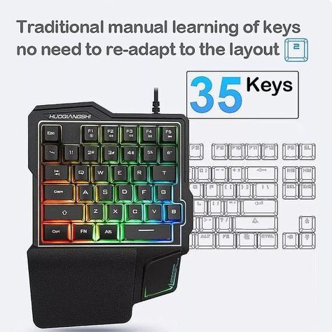Teclado Gamer Una Mano Usb Mini Keyboard Con Luces Rgb-2