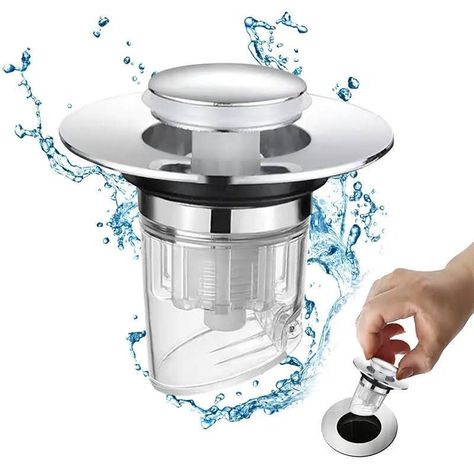 Tapón Filtro Ducha Fregadero Valvula Desague Universal Pop Up-5