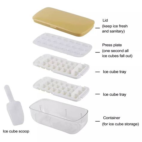 Cubetera Hielo Silicona 2 en 1 Contenedor y Tapa Multiusos-7