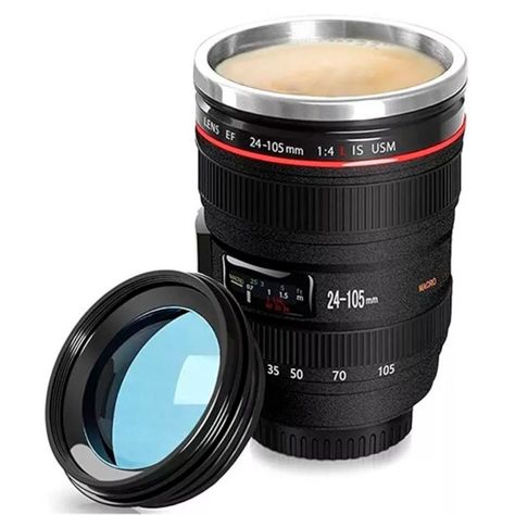 Tazon Taza Cafe Mug Tipo Lente Camara Fotografica Aluminio-0