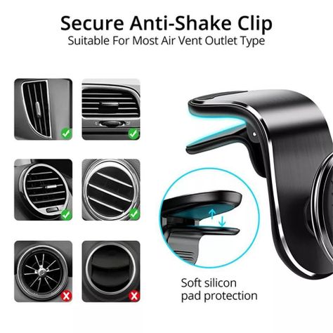 Soporte Magnético Celular 360° Auto Teléfono Universal Rejilla-5