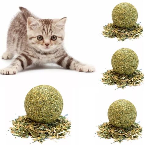 Pack x3 Bola Compacta Hierba Gatera Prensada Para Gatos-4