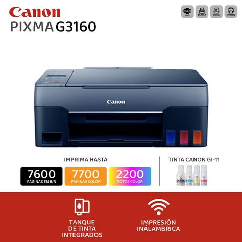 Canon Multifuncional Pixma G3160 Navy Blue Wifi, 4468C025-1