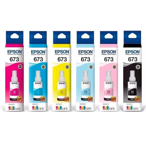 Pack 6 Tintas Epson T673 L800 L1800 L805 L810 L850-0