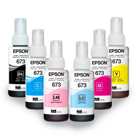 Pack 6 Tintas Epson T673 L800 L1800 L805 L810 L850-2