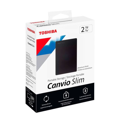 Toshiba Disco Duro Externo Canvio Slim Negro Hdtd320x 2tb -5