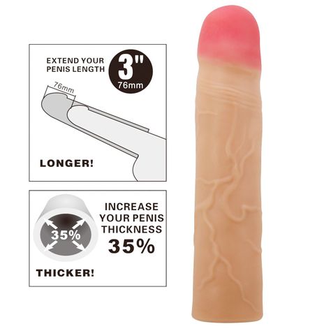 Funda Extensora y Engrosadora de Pene Kylian 19,5 cms-2