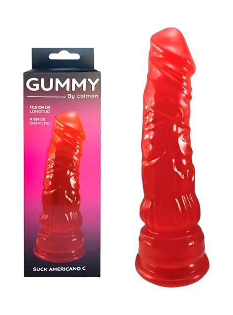 Consolador Gummy Suck Americano C Rojo-0